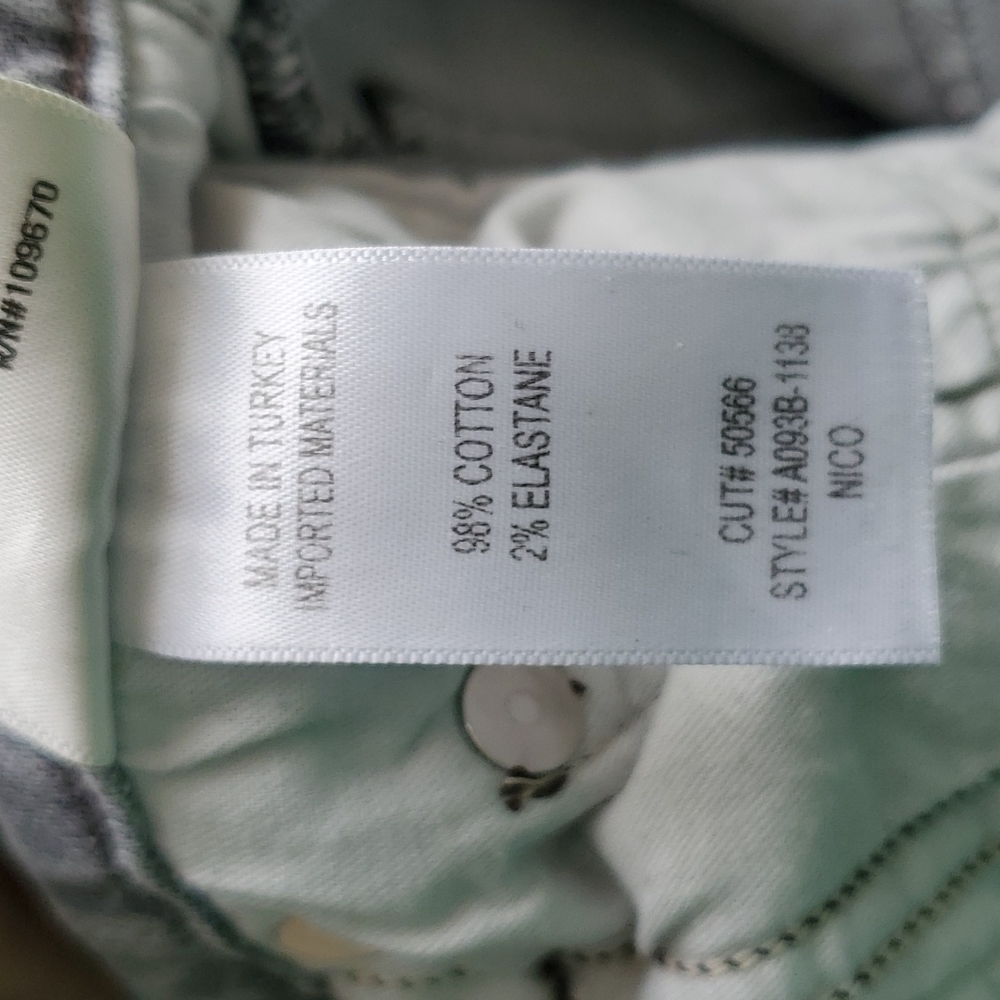 Agolde Nico highrise slim grey silver stretched button fly jeans size 23 - Picture 9 of 16